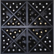 Cubo botellero estantería de 84 x 84 para 88 botellas en negro-EX6416-F