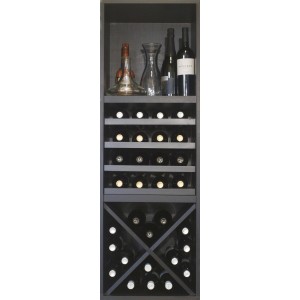 Estantería botellero para vinos y licores en negro 38 botellas EX6321