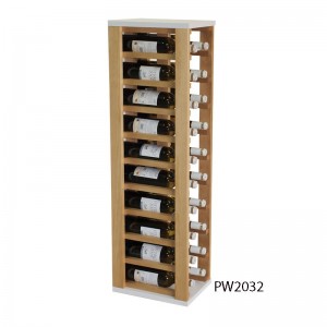 Botellero en madera de pino bicolor para 20 botellas |PW2032