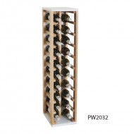 Botellero en madera bicolor pino y blanco para  20 botellas |PW2032
