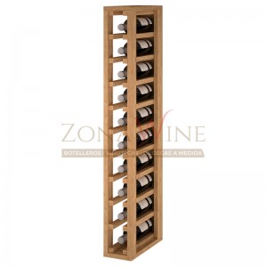 Botellero modular para 10 botellas de vino en madera de pino teñido color roble - foto 1