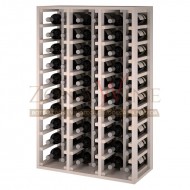 Botellero modular para 60 botellas de vino en madera de pino pintado en blanco - foto 1