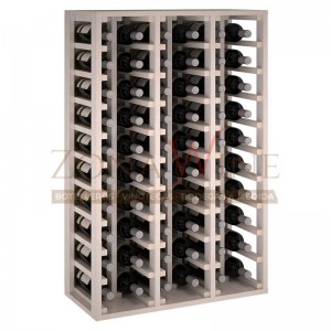 Botellero modular para 60 botellas de vino en madera de pino pintado en blanco - foto 2