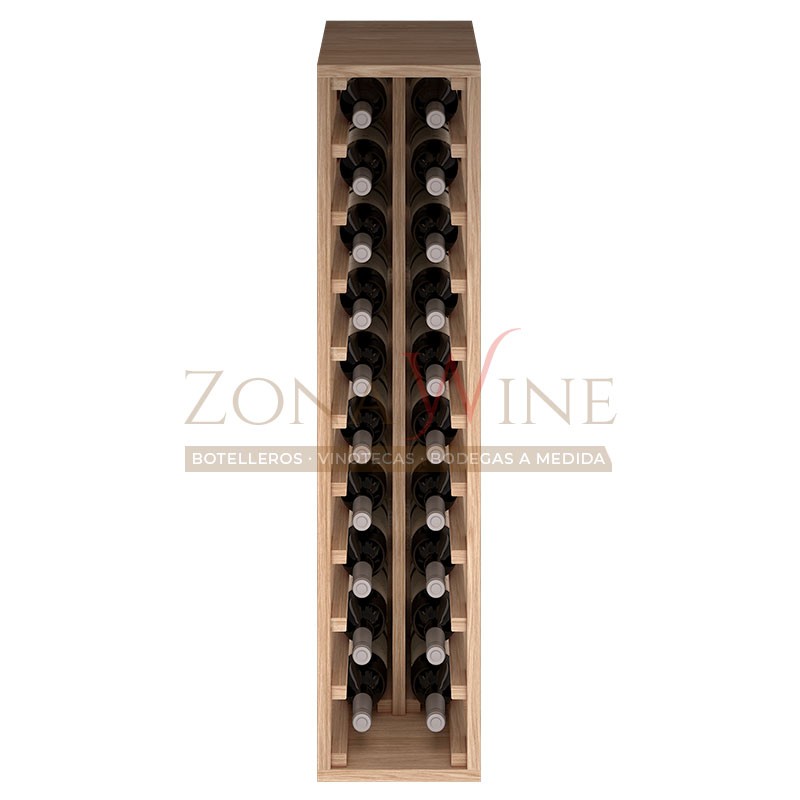 Botellero modular para 20 botellas de vino en madera maciza de roble - foto 3