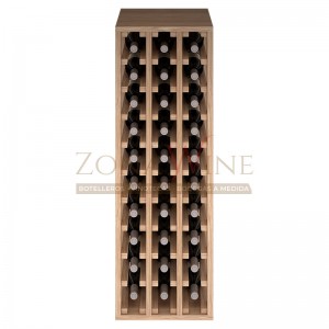 Botellero modular para 30 botellas de vino en madera maciza de roble - foto 3