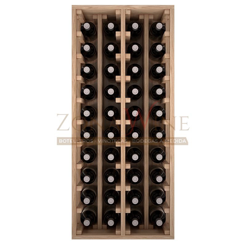 Botellero modular para 40 botellas de vino en madera maciza de roble - foto 3