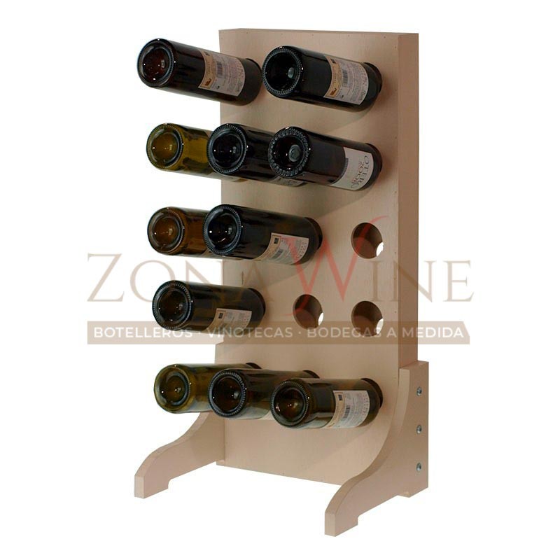 WOLTU Moderno Botellero Vino para12 Botellas de Bambú Verticial 29 x 15 x 42 cm KZ03hbr 