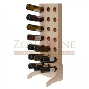 Botellero de madera para 21 botellas de vino o cava