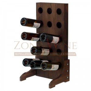 Botellero vino para 15 botellas en madera color nogal