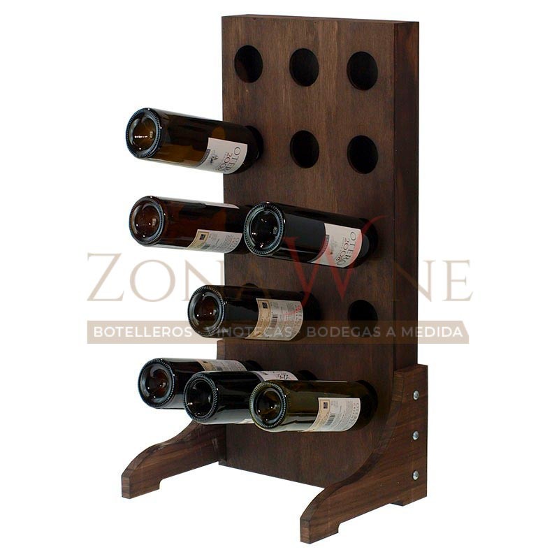 Botellero plafon vertical para vino y cava en color nogal de 15 a 28 botellas-EX4515