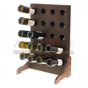 Botellero vino para 20 botellas en madera color nogal
