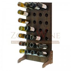 Botellero vino con capacidad para 28 botellas en color nogal