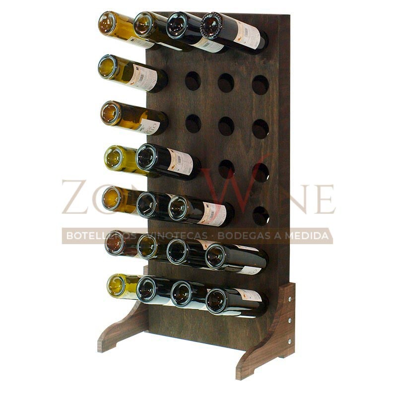 Botellero vino con capacidad para 28 botellas en color nogal