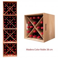 Cubo Botellero apilable  en madera rustica de 32 x 32 para 16 botellas|Ref 246010-2
