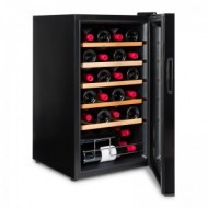 Vinobox 24 Pro → vinoteca pequeña para 24 botellas - vista de perfil con la puerta abierta