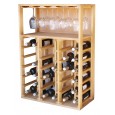 Botellero de 105 x 68 x 32 para vinos y copas en madera de pino o roble|EX2522