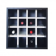 Botellero cubo blanco y negro de 42 x 42 para 16 botellas de vino-EW6112