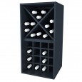 Botellero cubo doble en melamina negra para 28 botellas-EX6228-L