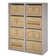 Mueble baldas extraibles para cajas de vino-105x82x32 fondo-EX2541-blanco