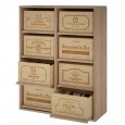 Mueble baldas extraibles para cajas de vino-105x82x32 fondo-EX2541-roble