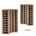 Botellero para rincón en madera de 105 x 63 x 63 Capacidad 40 botellas|EX2030-roble doble