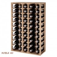 Botellero Magnum y Bordelesa 50 botellas combinadas en 105x68x32 fondo - EX2066-Roble