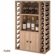 Botellero para vinos y licores en madera de pino o roble de 105x68x32 fondo-EX2521-roble