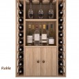 Botellero para vinos y licores en madera de pino o roble de 105x68x32 fondo-EX2521-roble 2
