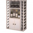 Botellero para vinos y licores en madera de pino o roble de 105x68x32 fondo-EX2521-blanco