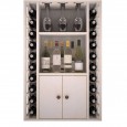 Botellero para vinos y licores en madera de pino o roble de 105x68x32 fondo-EX2521-blanco 2