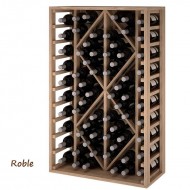 Botellero madera con rombos de 105x68x32 fondo para 68 botellas - EX2530-roble