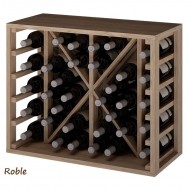 Botellero modular division con aspas de madera para 34 botellas de 54x68x32 fondo - EX2531-roble