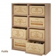 Mueble baldas extraibles para cajas de vino-105x82x32 fondo-EX2541-pino