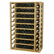 Botellero madera bandejas extraibles|65 botellas en 68x105x32 fondo|EX2540 pino