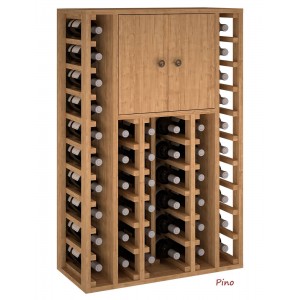 Armario Botellero vinos en madera con puertas para 44 botellas|EX2515.