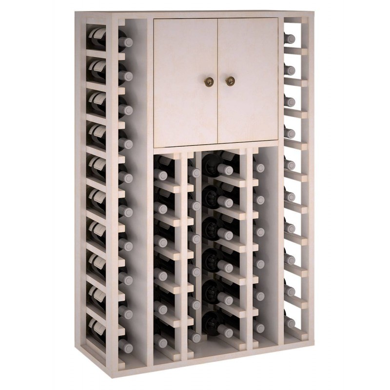 Armario Botellero vinos con puertas de 105/68/32 cm fondo para 44 botellas - EX2515-blanco