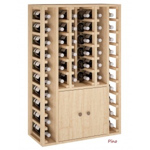 Armario botellero con puertas para accesorios vino y 44 botellas|EX2516