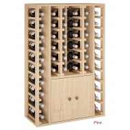 Armario botellero con puertas para accesorios vino de 105/68/32 fondo para 44 botellas - EX2516