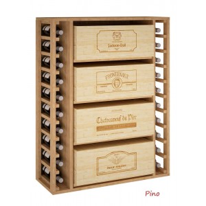 Mueble Estantería para cajas de vino de 12 botellas en 105x82x32 fondo-EX2542