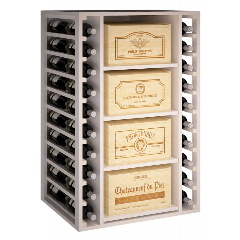 Estantería DOBLE FONDO 105/68/58 cm fondo|4 cajas x 12B y 20 botellas - EX2546-blanco