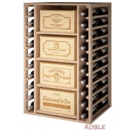Estantería DOBLE FONDO 105/68/58 cm fondo|4 cajas x 12B y 20 botellas - EX2546-roble