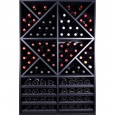 Mueble Botellero de la Serie Merlot negro con baldas para 112 Botella-EX8150