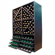 Mueble Botellero de la Serie Merlot negro con baldas para 112 Botella-EX8150-L