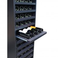 Mueble Botellero negro con baldas extraibles de 168-42-42 para 64 botellas-EX8130-D