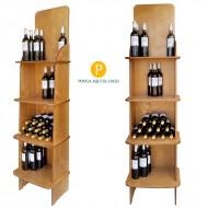Expositor 4 estantes  para Vinos y Gourmet 75 Botellas-Personalizable-CA4775-2