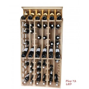 Expositor de vino PRO en madera y con LED 72 botellas|EX2268
