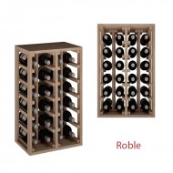 Botellero de 66/46/32 cm en madera de Roble para 24 botellas.2