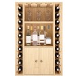 Botellero para vinos y licores en madera de pino o roble de 105x68x32 fondo-EX2521-pino