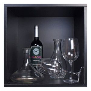 Cubo Botellero Serie Merlot  Negro para accesorios de vino-EX6116