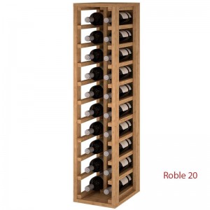 Botellero 2 columnas en madera  para 20 botellas de 105/24/32 cm fondo - EX2032.-roble